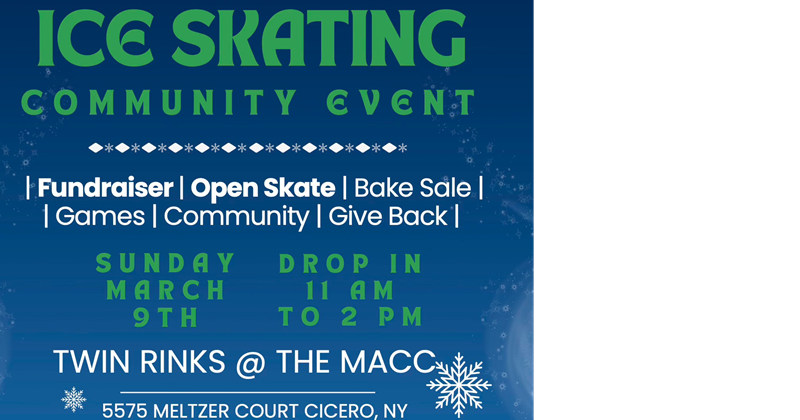 CLL Ice Skating Party, March 9th, 11-2 at the MACC